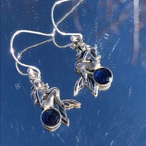 BOUTIQUE MERMAID SAPPHIRE 925 SILVER EARRINGS